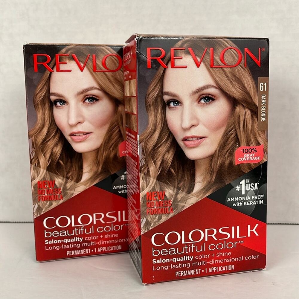 Revlon Colorsilk Hair Color Permanent Dye Keratin 61 Dark Blonde Lot of 2